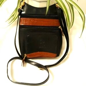 Bellerose Faux Leather crossbody bag  black and brown purse